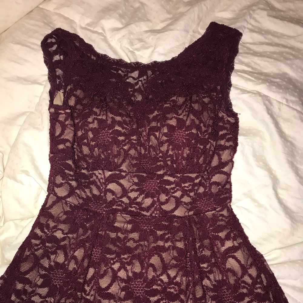 Maroon Lacy Party Dress